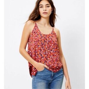 LOFT Red Polka Dot Camisole